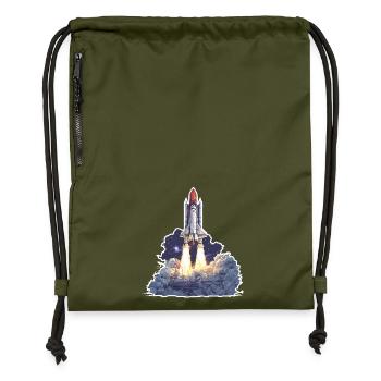Exploration astronomique du lancement de fusées spatiales - Sac à cordon en polyester recyclé - military green - Devant