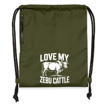 Liebe mein Zebu Vieh - Turnbeutel aus Recycling-Material - military Green - Vorne
