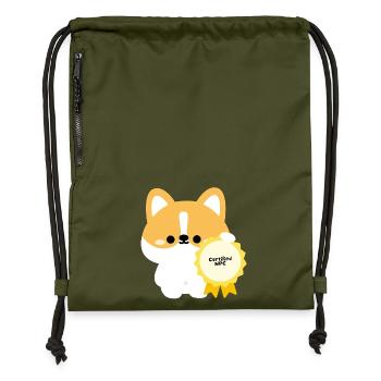 Certified NPC Corgi  - Gymsac made from recycled material - military green - Front