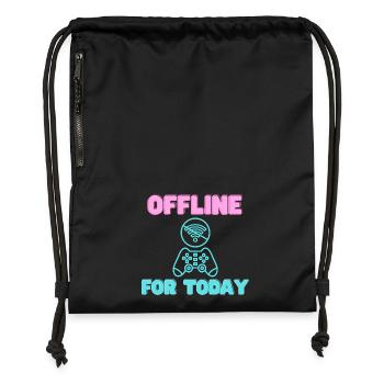 Offline For Today Neon Gamer - Turnbeutel aus Recycling-Material - Schwarz - Vorne