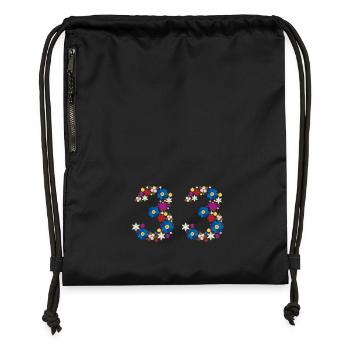Fleurs 33 - Sac à cordon en polyester recyclé - noir - Devant