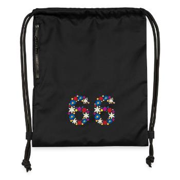 Fleurs 66 - Sac à cordon en polyester recyclé - noir - Devant