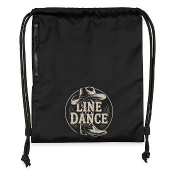 Line Dance Gruppe Training mein Tanzsport - Turnbeutel aus Recycling-Material - Schwarz - Vorne