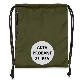 Acta probant se ipsa - Turnbeutel aus Recycling-Material - military Green - Vorne