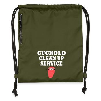 Cuckold cleanup service - Gymsac made from recycled material - military green - Front