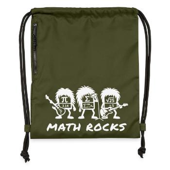 Les maths déchirent les formules Humour scolaire - Sac à cordon en polyester recyclé - military green - Devant