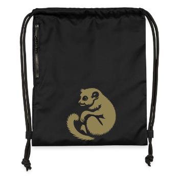 Loris Slowlori Silhouette Säugetier - Turnbeutel aus Recycling-Material - Schwarz - Vorne