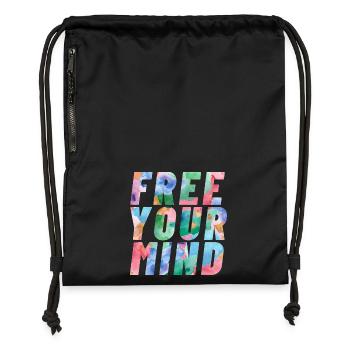 Free your mind - Gymsac made from recycled material - black - Front