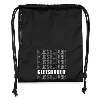 Gleisbauer – Statementdesign für Bauprofis - Turnbeutel aus Recycling-Material - military Green - Vorne