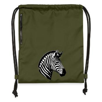 Zèbre - Sac à cordon en polyester recyclé - military green - Devant