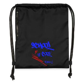 School is cool, Einschulung - Turnbeutel aus Recycling-Material - Schwarz - Vorne