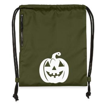 Motifs de citrouilles effrayantes pour Halloween - Sac à cordon en polyester recyclé - military green - Devant