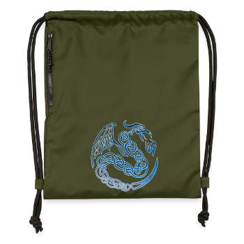 Dragon celte galactique - Sac à cordon en polyester recyclé - military green - Devant
