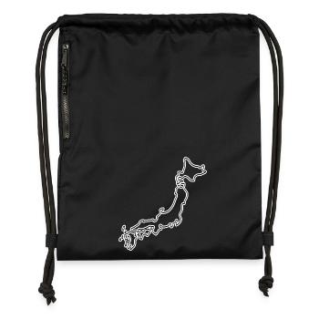 Contour du Japon - Conception de carte minimaliste - Sac à cordon en polyester recyclé - military green - Devant