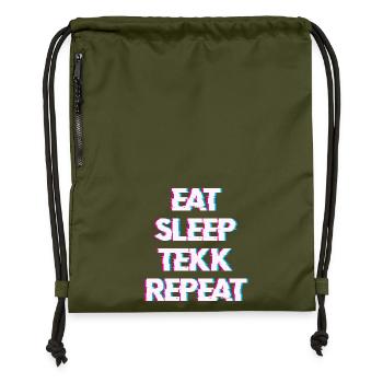 Hardtekk Tekk - Sac à cordon en polyester recyclé - military green - Devant