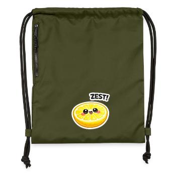 Citrus Zest Sticker - Gymsac made from recycled material - military green - Front