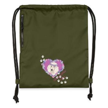 Resting B!tch Face Pudel - Turnbeutel aus Recycling-Material - military Green - Vorne