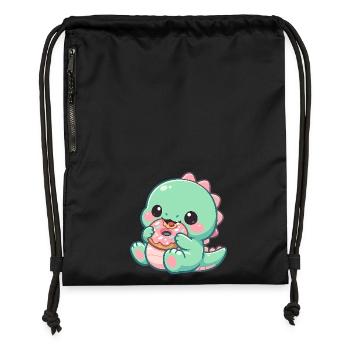Donut Dino Sugar Joy - Sac à cordon en polyester recyclé - noir - Devant