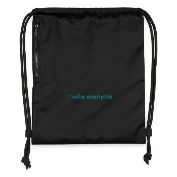 Je déteste tout le monde - Sac à cordon en polyester recyclé - noir - Devant