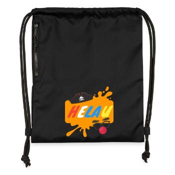 Helau Splash Karnevaldesign - Turnbeutel aus Recycling-Material - Schwarz - Vorne