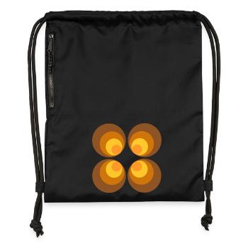 70s Flower Pattern Retro - Gymsac made from recycled material - black - Front