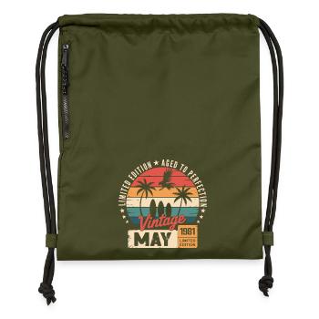 Special anniversary with this design May 1981 - Gymsac made from recycled material - military green - Front