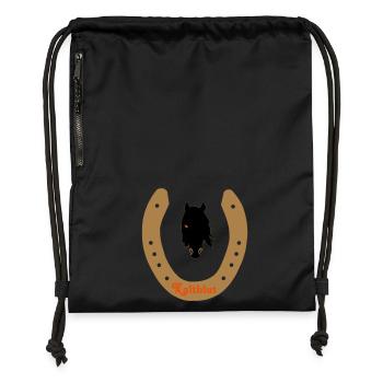 Fer à cheval Frise - Sac à cordon en polyester recyclé - noir - Devant