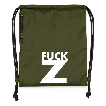 Fuck z - Sac à cordon en polyester recyclé - military green - Devant