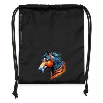 Horse - Gymsac made from recycled material - black - Front