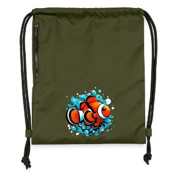 Clownfisch - Turnbeutel aus Recycling-Material - military Green - Vorne