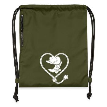 Heart Lasso Line Dance Stetson - Gymsac made from recycled material - military green - Front