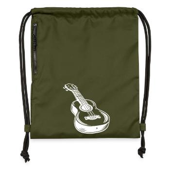Sketch de ukulélé - Sac à cordon en polyester recyclé - military green - Devant
