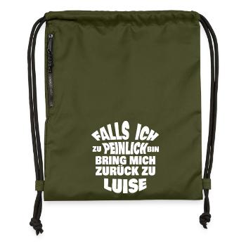 Luise as a bachelor party - Gymsac made from recycled material - military green - Front