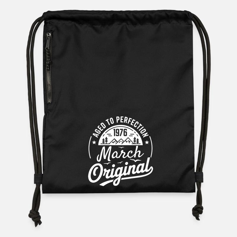mars 1976 – Légende des sommets et montagnes - Sac à cordon en polyester recyclé - noir