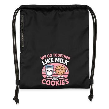 Milch und Kekse Best Friends Kawaii Design - Turnbeutel aus Recycling-Material - Schwarz - Vorne
