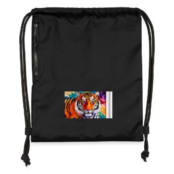 Abstract Tiger 20250303 160916 0000 - Gymsac made from recycled material - black - Front