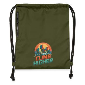 Grimpez plus haut Retro Hikers - Sac à cordon en polyester recyclé - military green - Devant