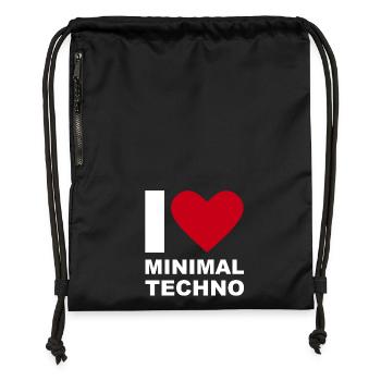 I LOVE MINIMAL TECHNO - Gymsac made from recycled material - military green - Front