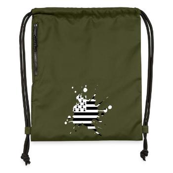 Tache drapeau Bretagne 2 - Sac à cordon en polyester recyclé - military green - Devant