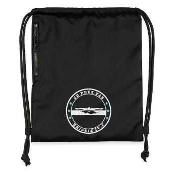 Je peux pas j'ai piscine. T-shirt humour piscine - Sac à cordon en polyester recyclé - noir - Devant