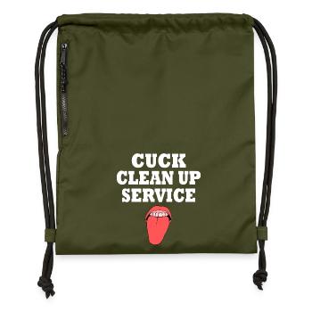 Cuckold cuck clean up service - Gymsac made from recycled material - military green - Front