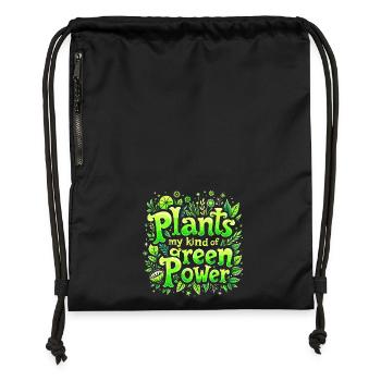 LES PLANTES : MON GENRE DE POUVOIR VERT - Sac à cordon en polyester recyclé - noir - Devant