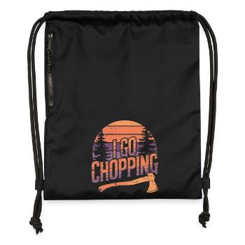 Lumberjack Wood Chopping Tree Cutter - Gymsac made from recycled material - black - Front