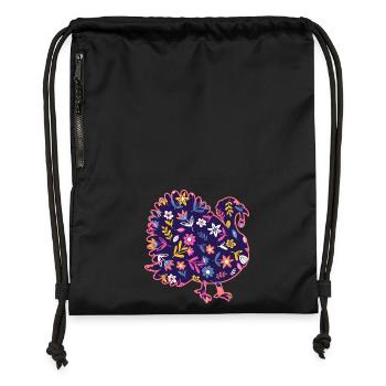 Poulets Coq Dinde - Sac à cordon en polyester recyclé - noir - Devant