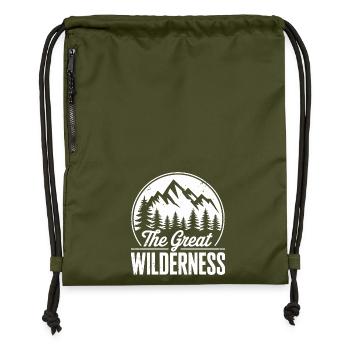 La Grande Nature Sauvage - Montagnes & Arbres - Sac à cordon en polyester recyclé - military green - Devant
