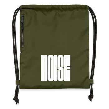 Bold Black and White Noise logo typography - Gymsac made from recycled material - military green - Front