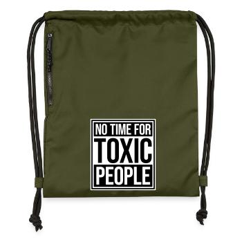 No Time Toxic People Grenzen Selbstfürsorge Spruch - Turnbeutel aus Recycling-Material - military Green - Vorne