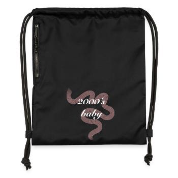 Ruban rétro pour bébé des années 2000 - Sac à cordon en polyester recyclé - noir - Devant