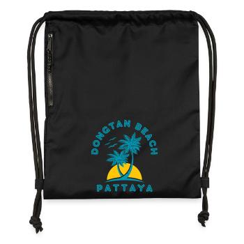 Dongtan Beach Pattaya Palm Sunrise - Gymsac made from recycled material - black - Front