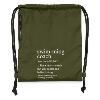 Schwimmtrainer-Definition Lustige Typografie - Turnbeutel aus Recycling-Material - military Green - Vorne